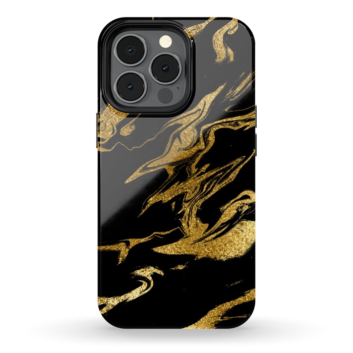 iPhone 13 pro StrongFit Black and Gold Luxury Marble by  Utart
