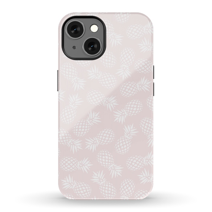 iPhone 13 StrongFit Pineapple pattern on pink 022 by Jelena Obradovic