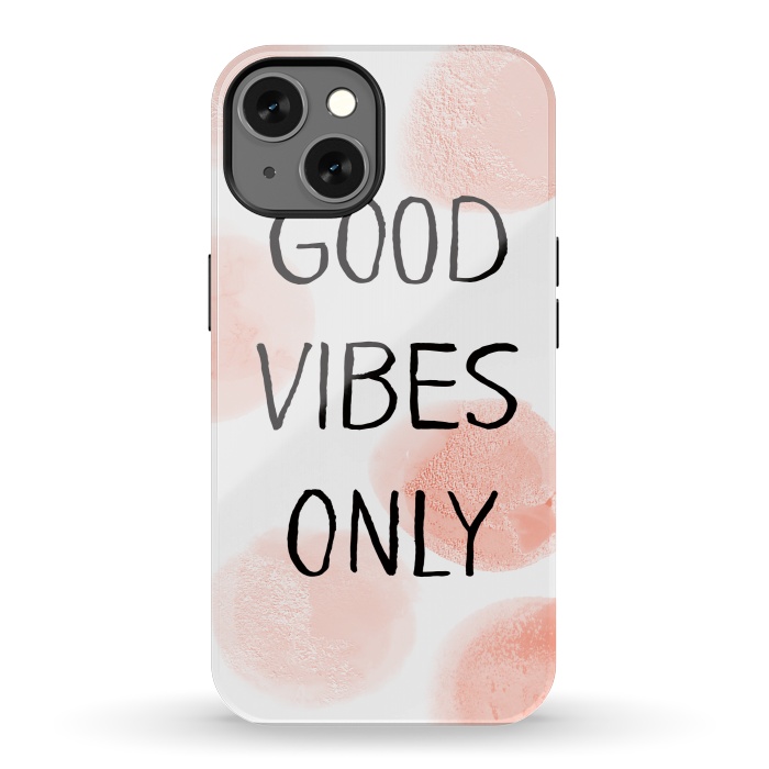 iPhone 13 StrongFit Good Vibes Only - Rose Gold Polka Dots by  Utart