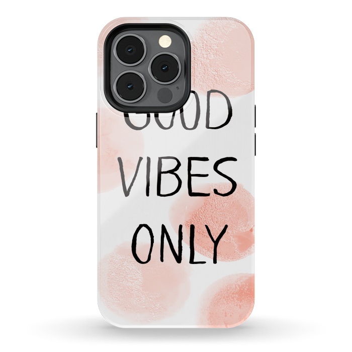 iPhone 13 pro StrongFit Good Vibes Only - Rose Gold Polka Dots by  Utart