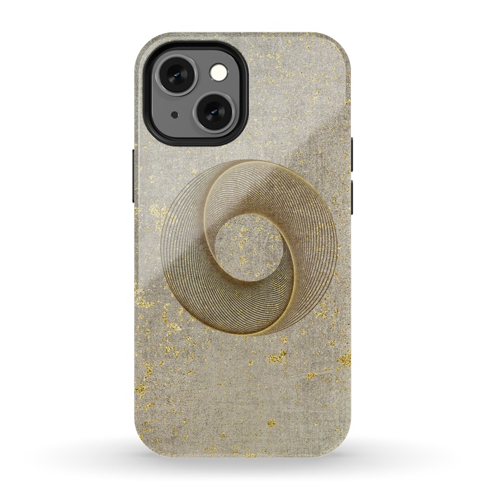iPhone 13 mini StrongFit Golden Line Art Circles 2 by Andrea Haase