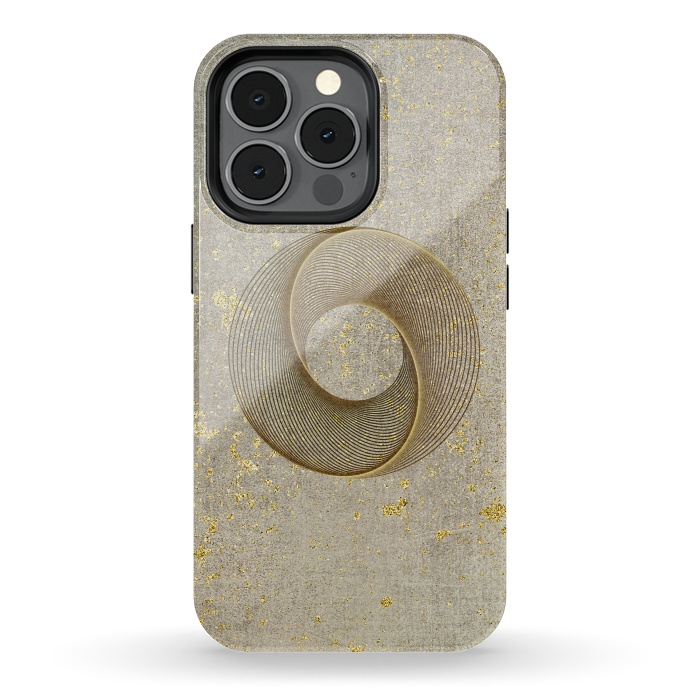 iPhone 13 pro StrongFit Golden Line Art Circles 2 by Andrea Haase