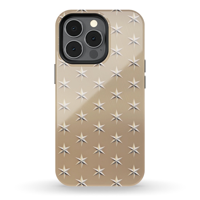 iPhone 13 pro StrongFit Silver Stars On  Gold by Andrea Haase