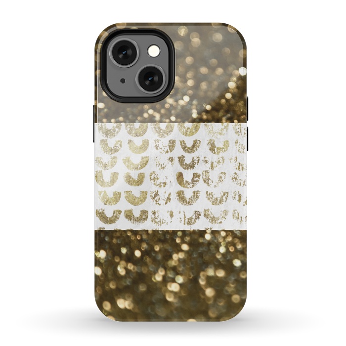 iPhone 13 mini StrongFit Golden Glitter by Andrea Haase