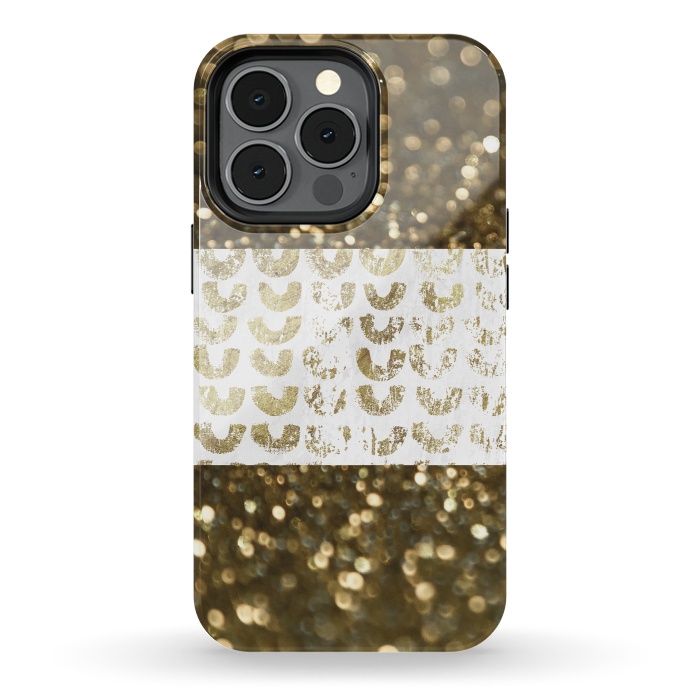 iPhone 13 pro StrongFit Golden Glitter by Andrea Haase