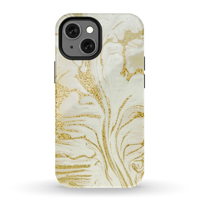 iPhone 13 mini StrongFit Marble Gold Glitter by Andrea Haase