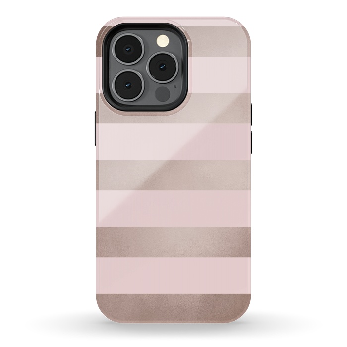 iPhone 13 pro StrongFit Rose Gold Copper Stripes Pattern by  Utart