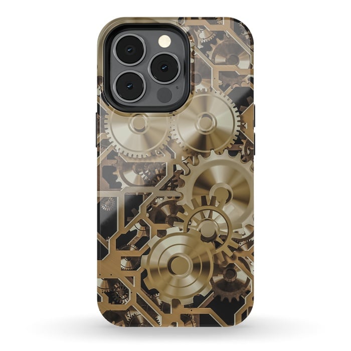 iPhone 13 pro StrongFit Steampunk Gold by Andrea Haase