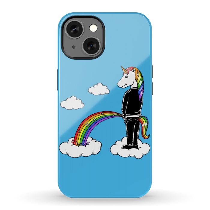 iPhone 13 StrongFit Unicorn Rainbow Blue by Coffee Man