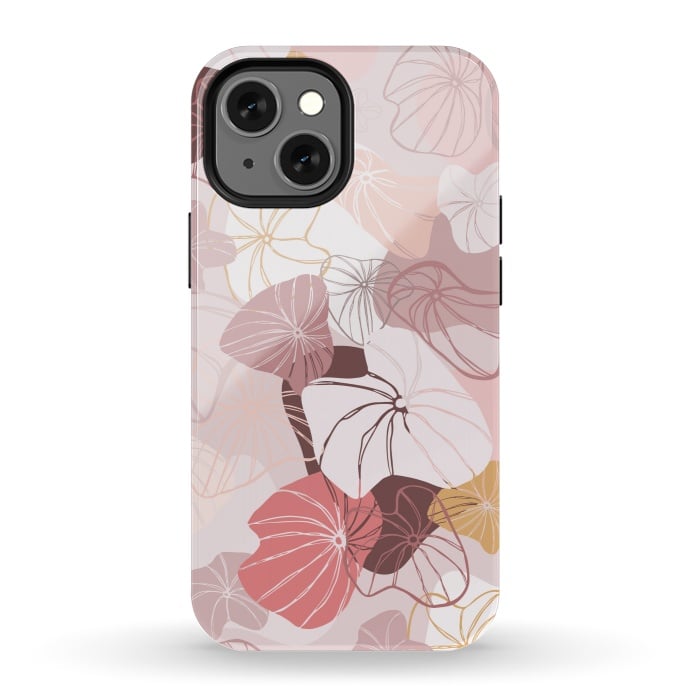 iPhone 13 mini StrongFit Abstract Dandelion Seeds on Pink by Paula Ohreen