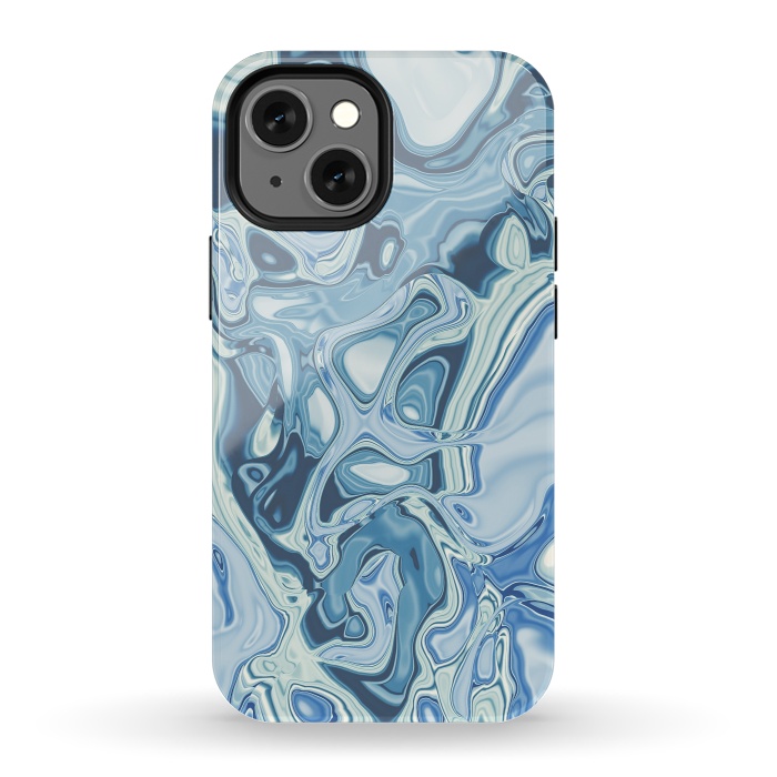 iPhone 13 mini StrongFit Blue Liquid Marble 2 by Andrea Haase
