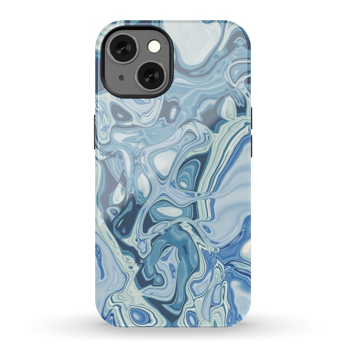 iPhone 13 StrongFit Blue Liquid Marble 2 by Andrea Haase