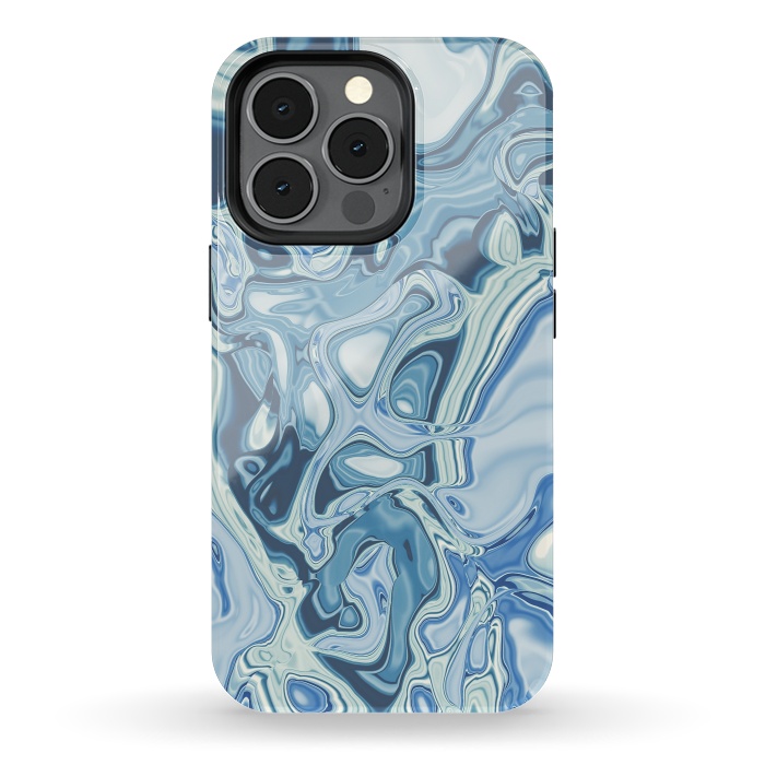 iPhone 13 pro StrongFit Blue Liquid Marble 2 by Andrea Haase