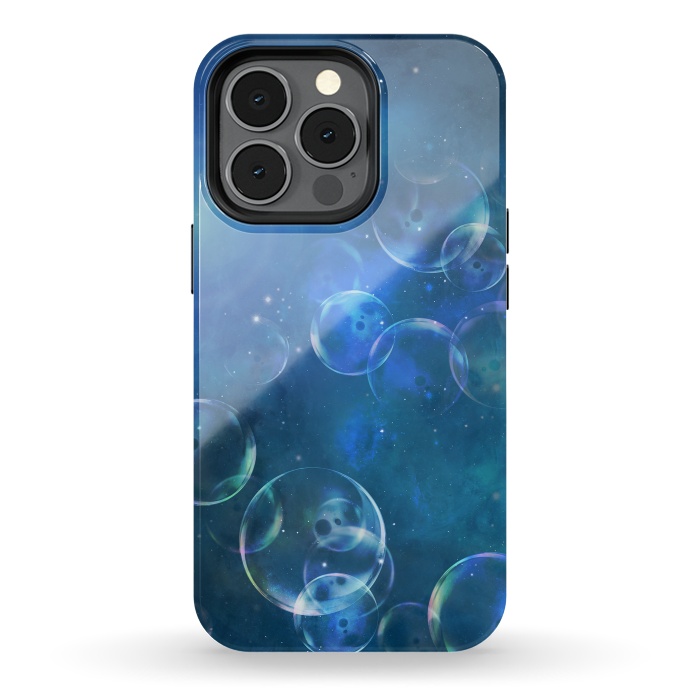 iPhone 13 pro StrongFit Surreal Blue Bubbles by Andrea Haase