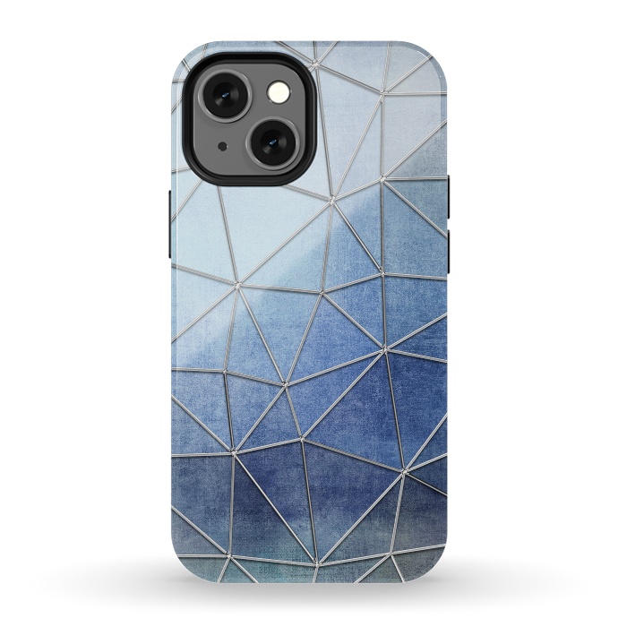 iPhone 13 mini StrongFit Blue Triangles 2 by Andrea Haase