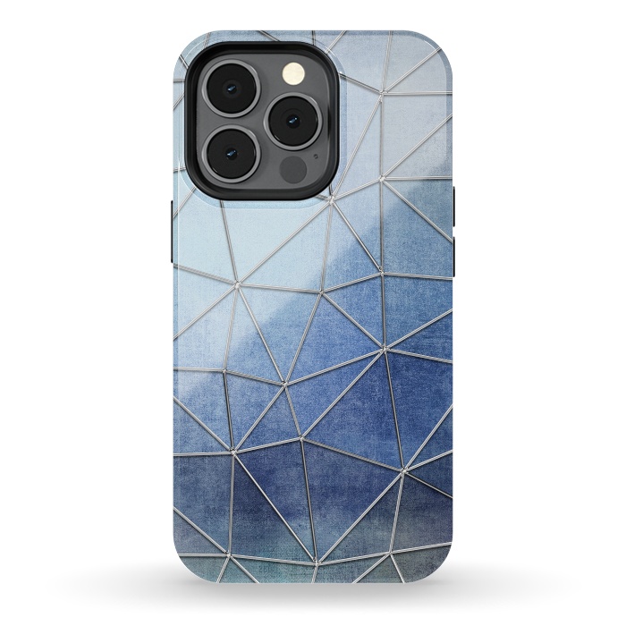 iPhone 13 pro StrongFit Blue Triangles 2 by Andrea Haase