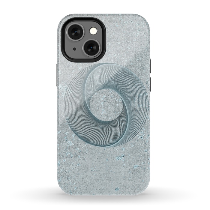 iPhone 13 mini StrongFit Teal Line Art Circle  by Andrea Haase