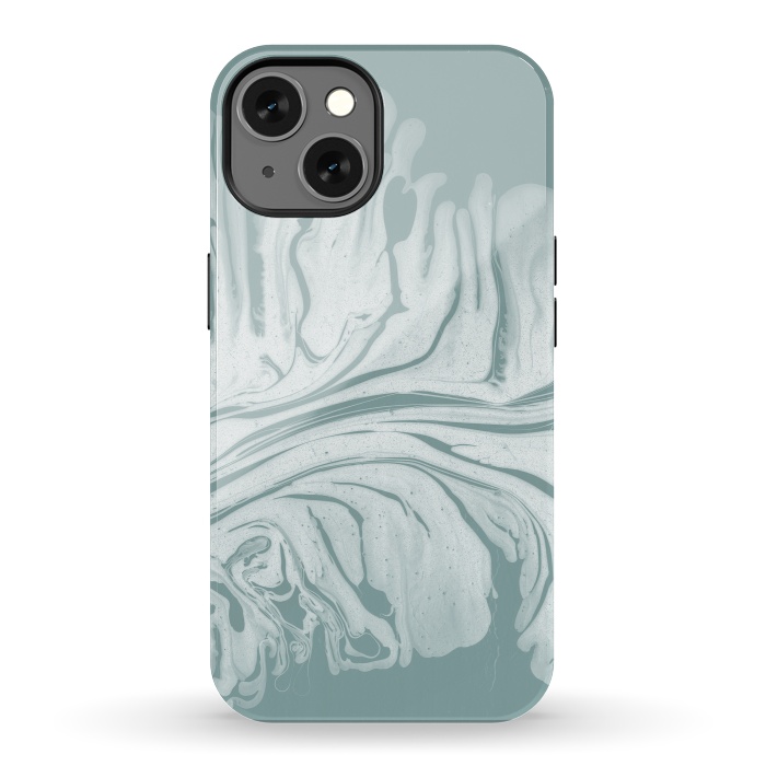 iPhone 13 StrongFit Teal Liquid Paint by Andrea Haase