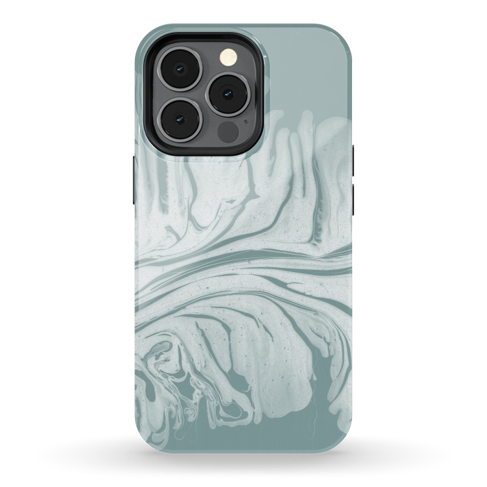 iPhone 13 pro StrongFit Teal Liquid Paint by Andrea Haase