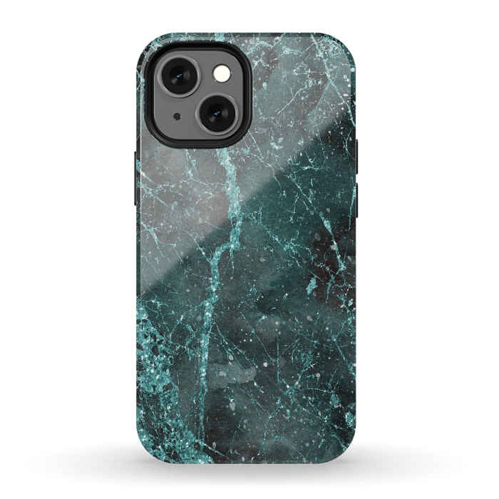 iPhone 13 mini StrongFit Glamorous Turquoise Glitter 2 by Andrea Haase