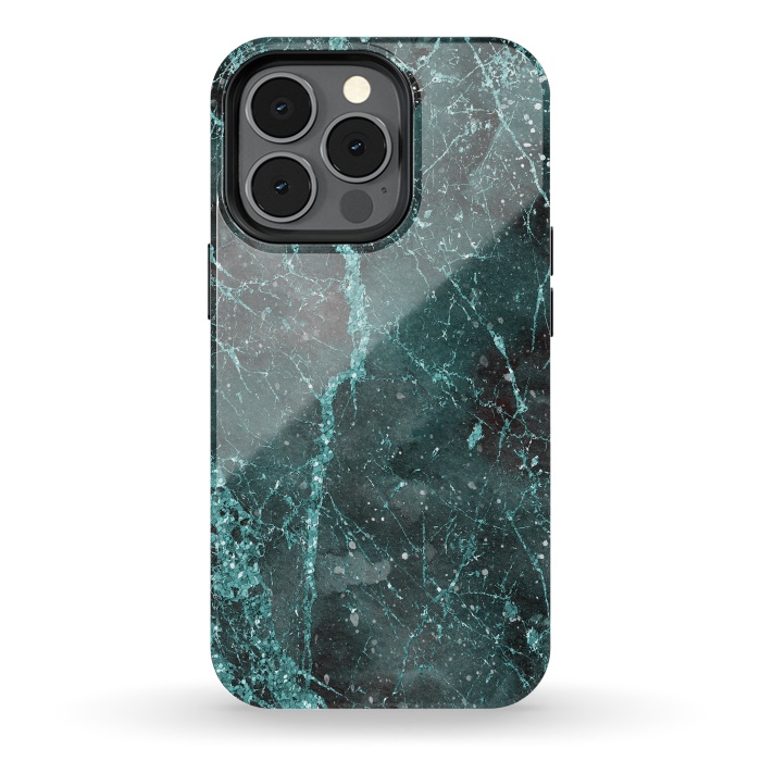 iPhone 13 pro StrongFit Glamorous Turquoise Glitter 2 by Andrea Haase