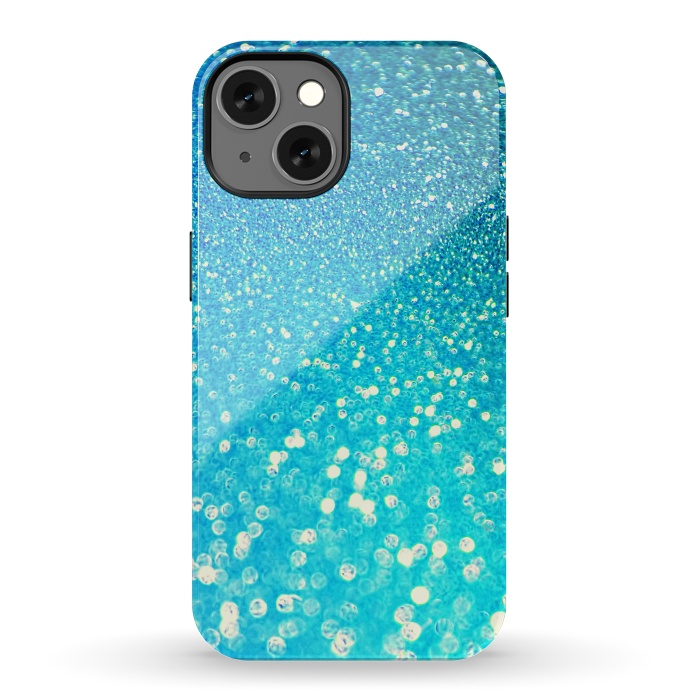 iPhone 13 StrongFit Ocean Teal Blue Glitter by  Utart
