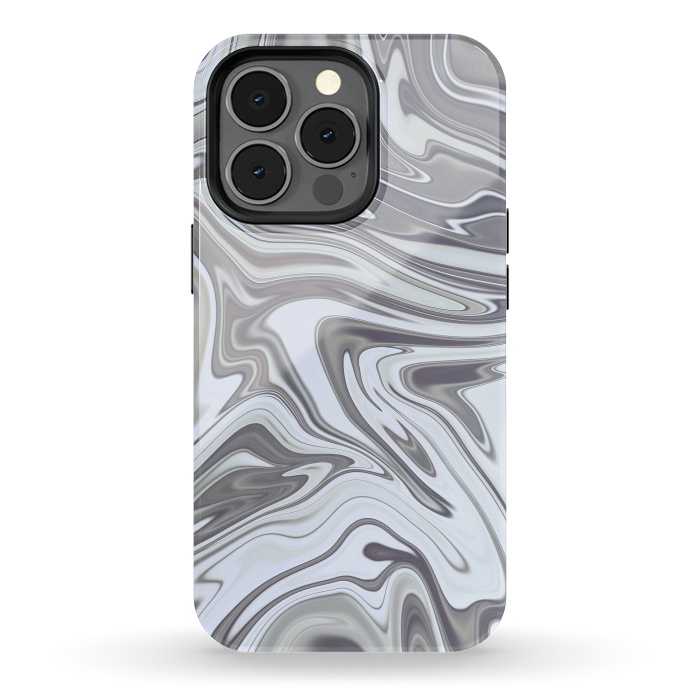 iPhone 13 pro StrongFit Grey White Shimmering Marble 2 by Andrea Haase