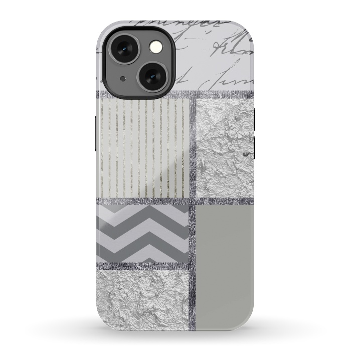 iPhone 13 StrongFit Silver And Grey Collage by Andrea Haase