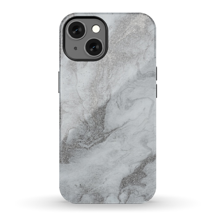 iPhone 13 StrongFit Grey Silver Marble 2 by Andrea Haase