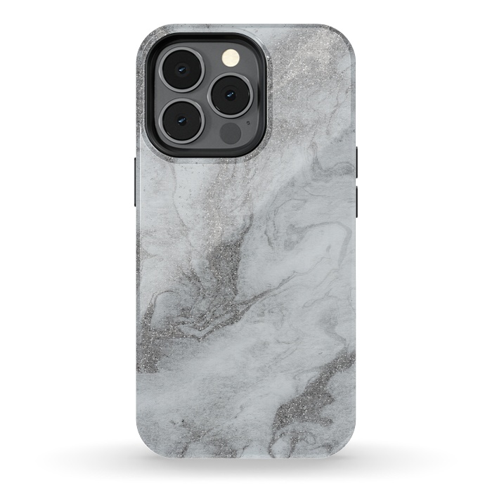 iPhone 13 pro StrongFit Grey Silver Marble 2 by Andrea Haase