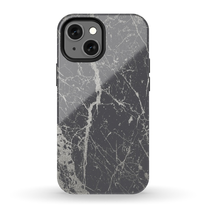iPhone 13 mini StrongFit Elegant Silver Marble 2 by Andrea Haase