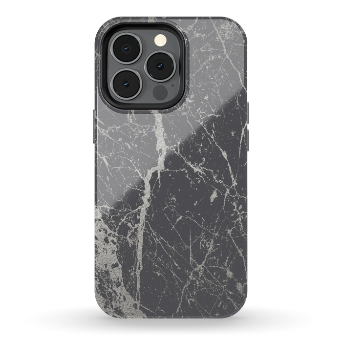 iPhone 13 pro StrongFit Elegant Silver Marble 2 by Andrea Haase