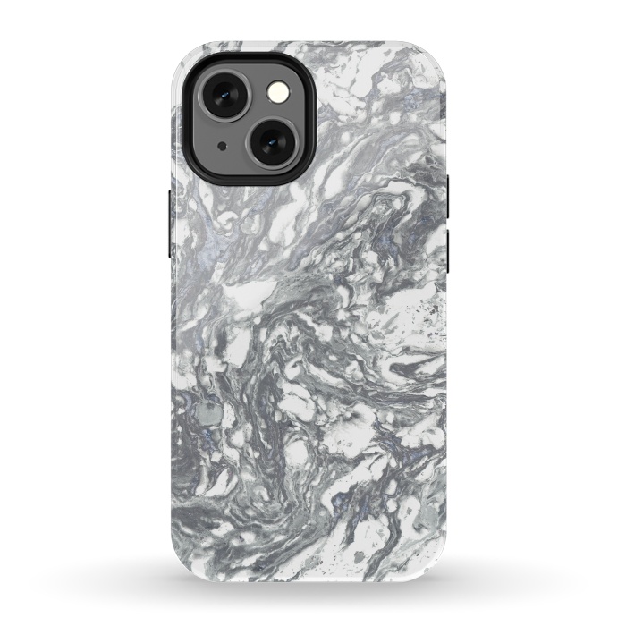 iPhone 13 mini StrongFit Grey Blue Marble by Andrea Haase