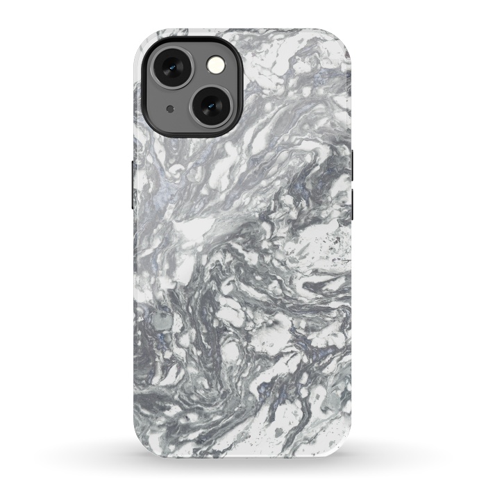 iPhone 13 StrongFit Grey Blue Marble by Andrea Haase