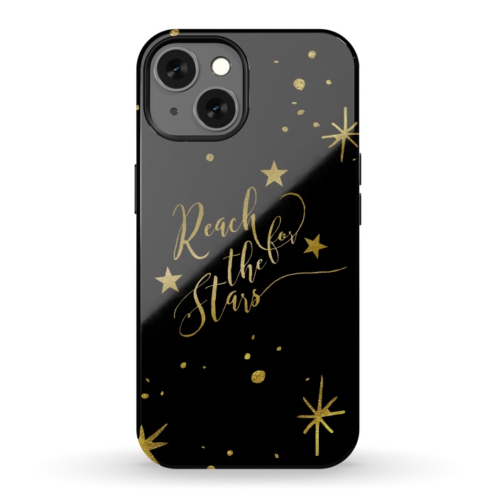 iPhone 13 StrongFit Reach For The Stars Golden Quote by Andrea Haase