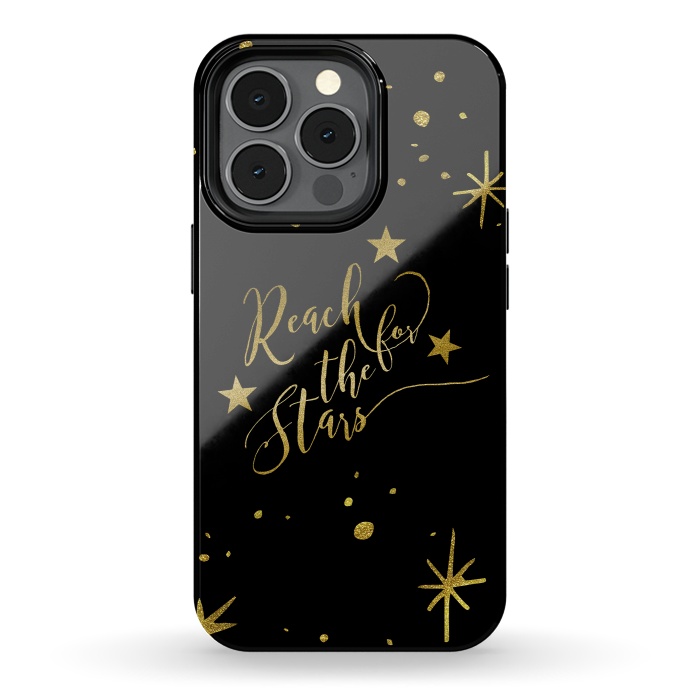 iPhone 13 pro StrongFit Reach For The Stars Golden Quote by Andrea Haase