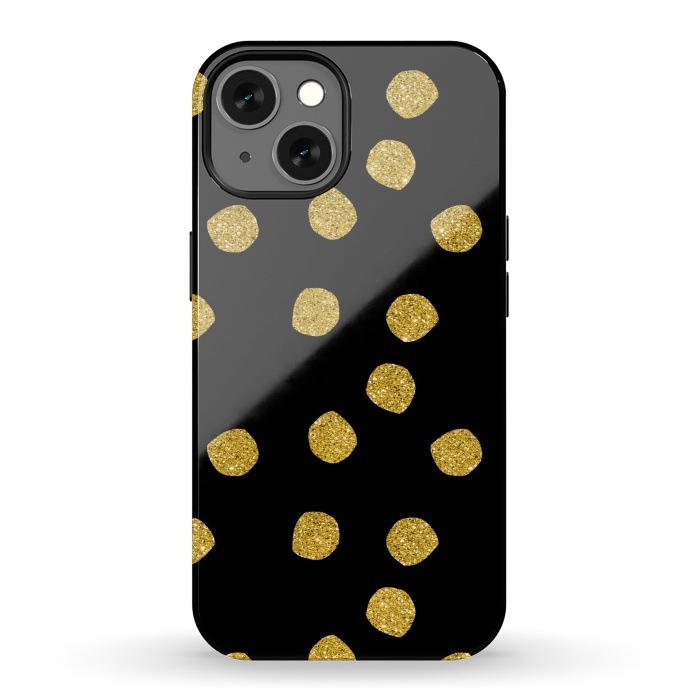 iPhone 13 StrongFit Golden Glamour Dots by Andrea Haase