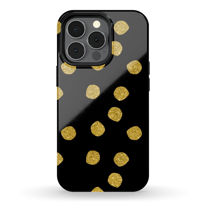 iPhone 13 pro StrongFit Golden Glamour Dots by Andrea Haase