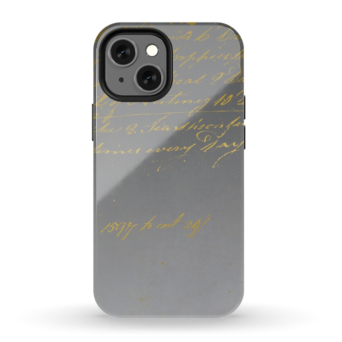 iPhone 13 mini StrongFit Golden Handwriting by Andrea Haase