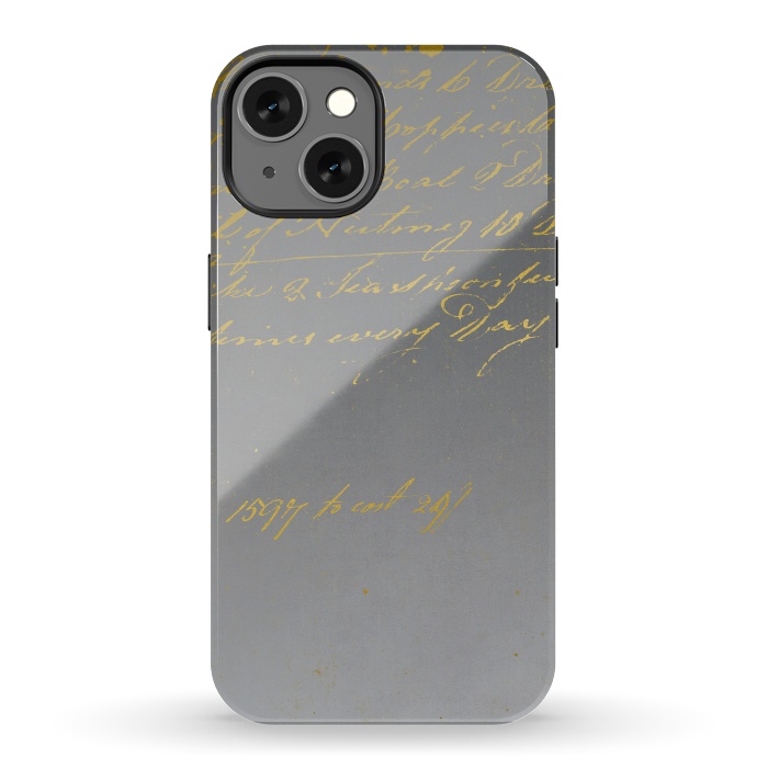 iPhone 13 StrongFit Golden Handwriting by Andrea Haase