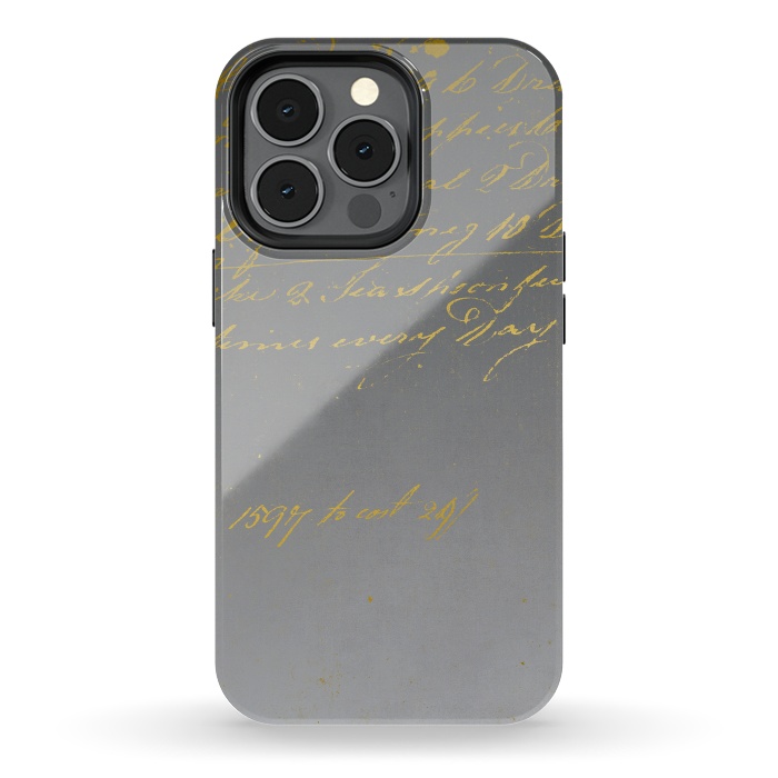 iPhone 13 pro StrongFit Golden Handwriting by Andrea Haase