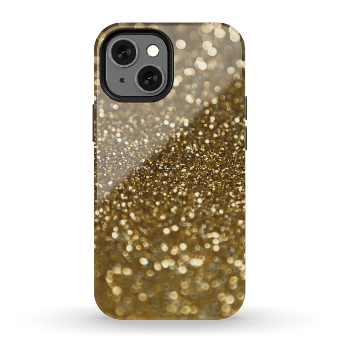 iPhone 13 mini StrongFit Glittering Faux Gold Glitter by Andrea Haase