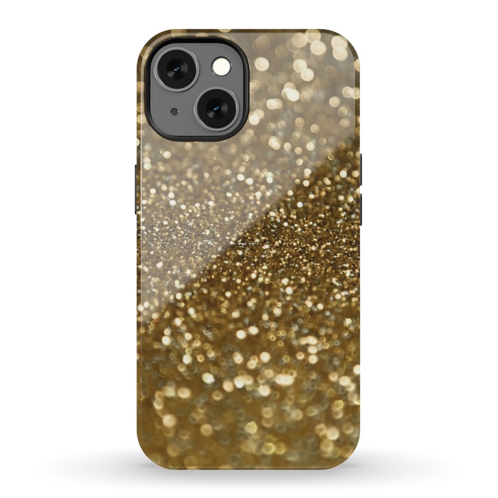 iPhone 13 StrongFit Glittering Faux Gold Glitter by Andrea Haase