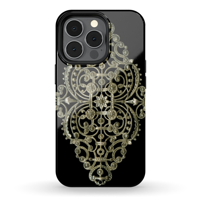 iPhone 13 pro StrongFit Golden Ornamental Jewelry by Andrea Haase