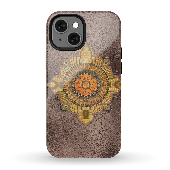 iPhone 13 mini StrongFit Mandala On Copper 2 by Andrea Haase