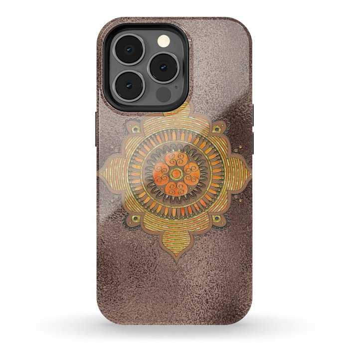 iPhone 13 pro StrongFit Mandala On Copper 2 by Andrea Haase