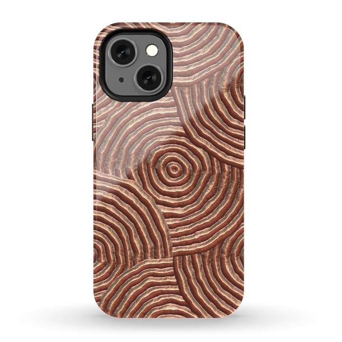 iPhone 13 mini StrongFit Copper Circular Engravings by Andrea Haase