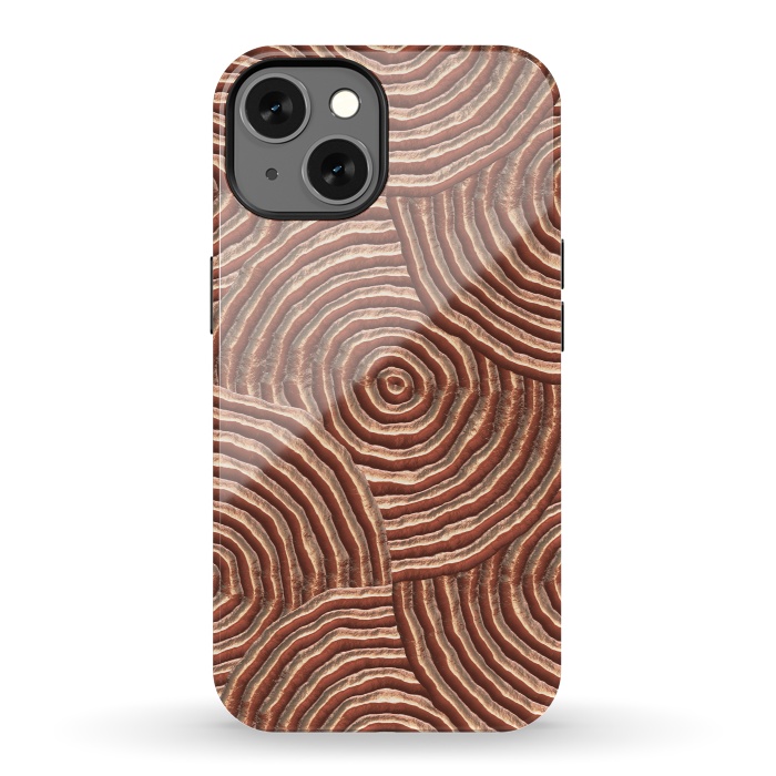 iPhone 13 StrongFit Copper Circular Engravings by Andrea Haase