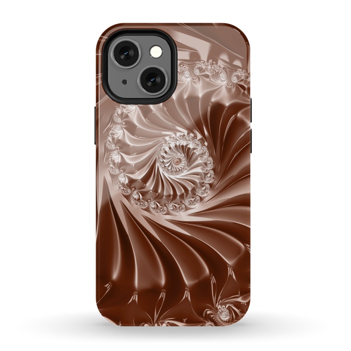 iPhone 13 mini StrongFit Elegant Copper Fractal 2 by Andrea Haase