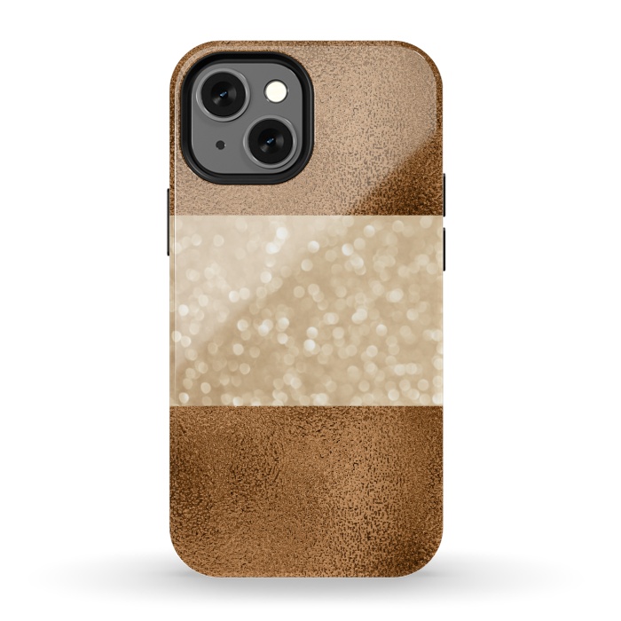 iPhone 13 mini StrongFit Faux Glitter And Copper by Andrea Haase